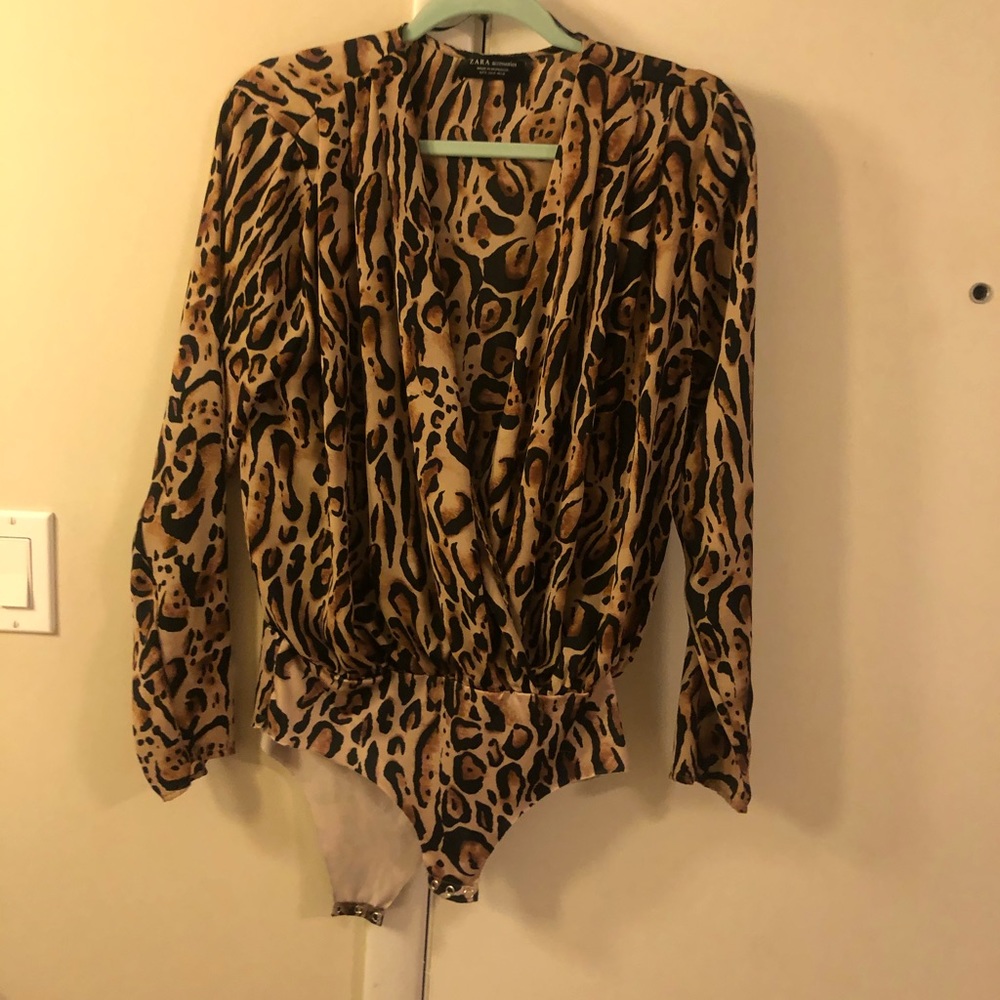 Zara leopard print bodysuit